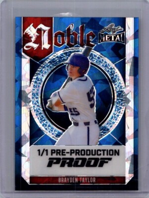 Brayden Taylor 2024 Leaf Baseball 1/1 Pre Production Proof