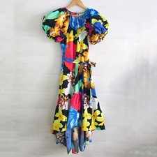 NWT Christopher John Rogers x Target Bright floral HI-LO puffy sleeve dress XS