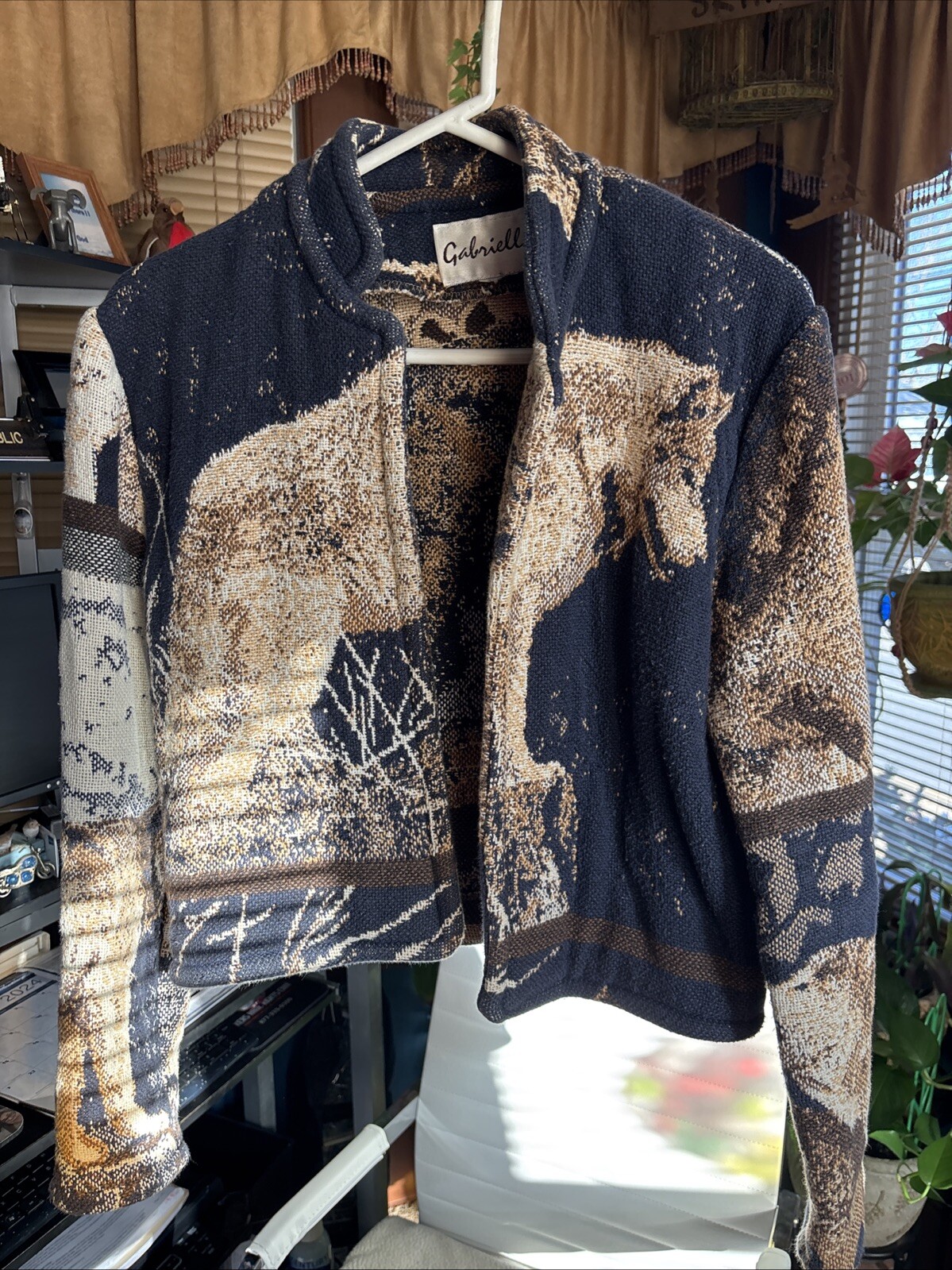 Women’s Tapestry Wolf Jacket By Gabriella’s