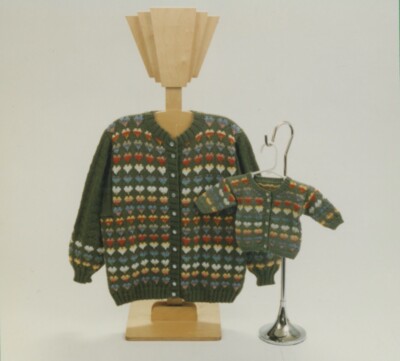 Ann Norling KNITTING PATTERN 5 ''Hearts'' Adult & Infant Cardigans