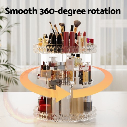 Embellir Makeup Case Acrylic Rotating Cosmetic Organizer Storage Display Holder - Picture 5 of 7