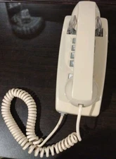 Vintage GTE Wall Phone Touch Tone Corded Beige Untested 207268??