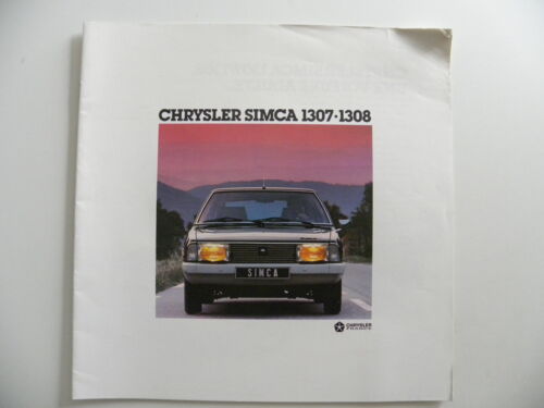 Catalogue / brochure Chrysler Simca 1307 . 1308  de 08 - 1977 - Photo 1/2