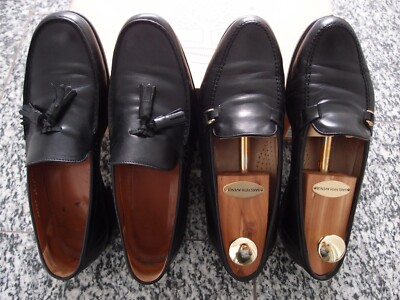 2 Paar: BALLY 42,5 43,0 UK 9 schwarz  Leder Laufschuhe Slipper Mokassins Boots