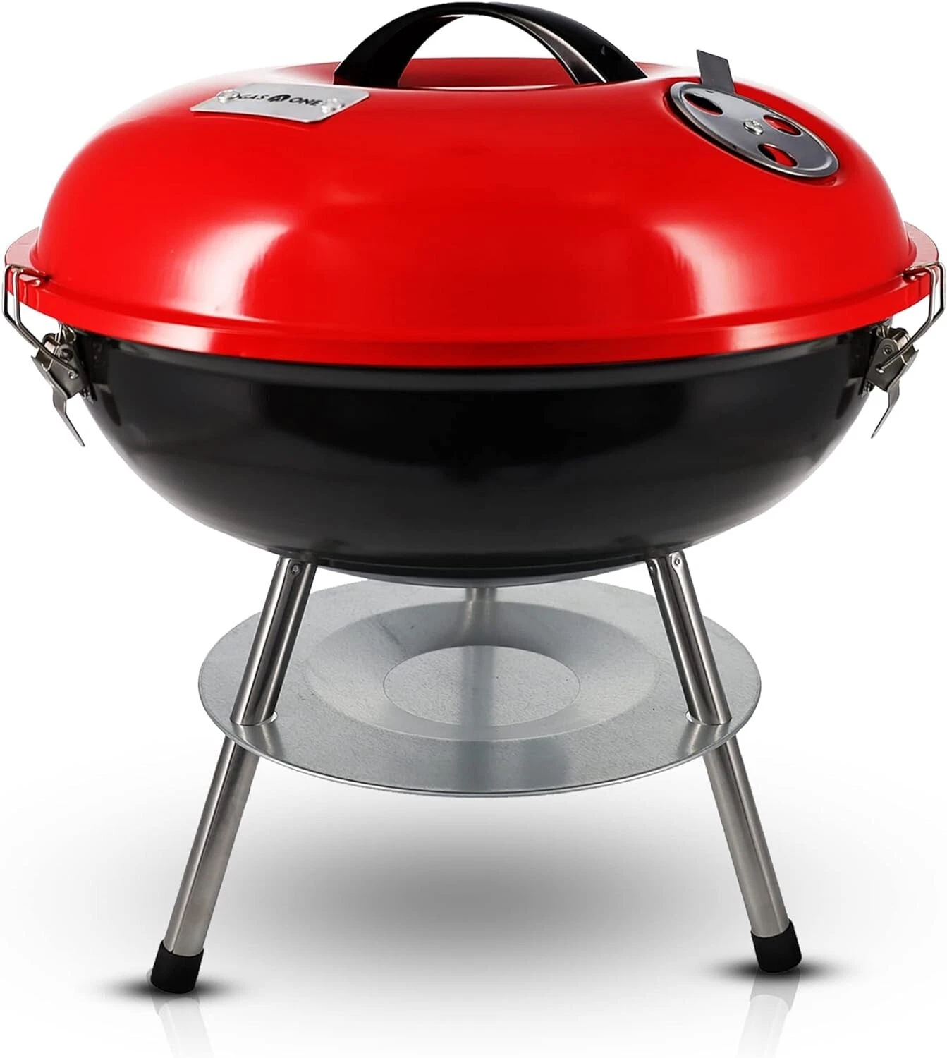 "Gas One 14" Portable BBQ Grill: Locking Lid, Dual Vents - Perfect for Backyard,