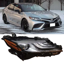 Right Headlight For 2021 2022 Toyota Camry XSE Passenger Black W/LED Signal Lamp