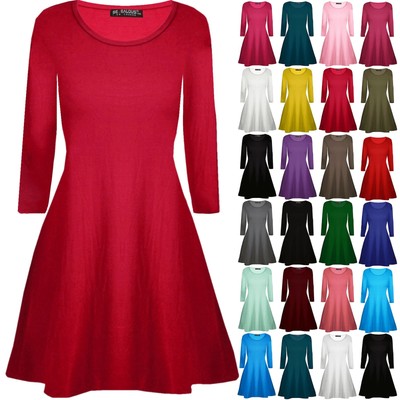 plain red skater dress