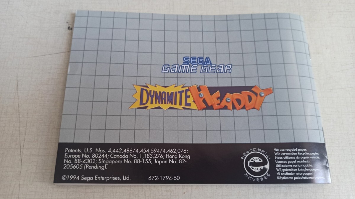 DYNAMITE HEADDY - SEGA GAME GEAR 1994 - NOS | eBay