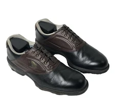 FootJoy GEL FUSION GF II Men's Brown Black Leather Saddle Golf Shoes Size 9 M 