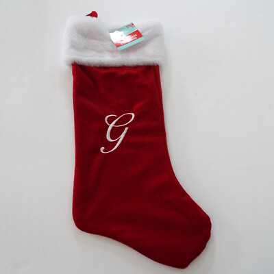 NEW Monogram ''G  Red and White Christmas Stocking Rite Aid