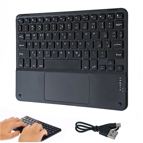 Bluetooth Touchpad Tastatur Kabellos Keyboard für iOS iPad Android Windows - Bild 1 von 8