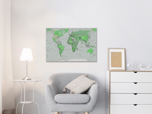 classic world map countries capitals canvas print art wall framed or print only - Picture 5 of 10
