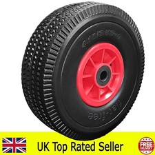 10" SOLID 4.10/3.50-4 PUNCTURE PROOF SACK TRUCK TROLLEY CART WHEEL 1/2" BORE