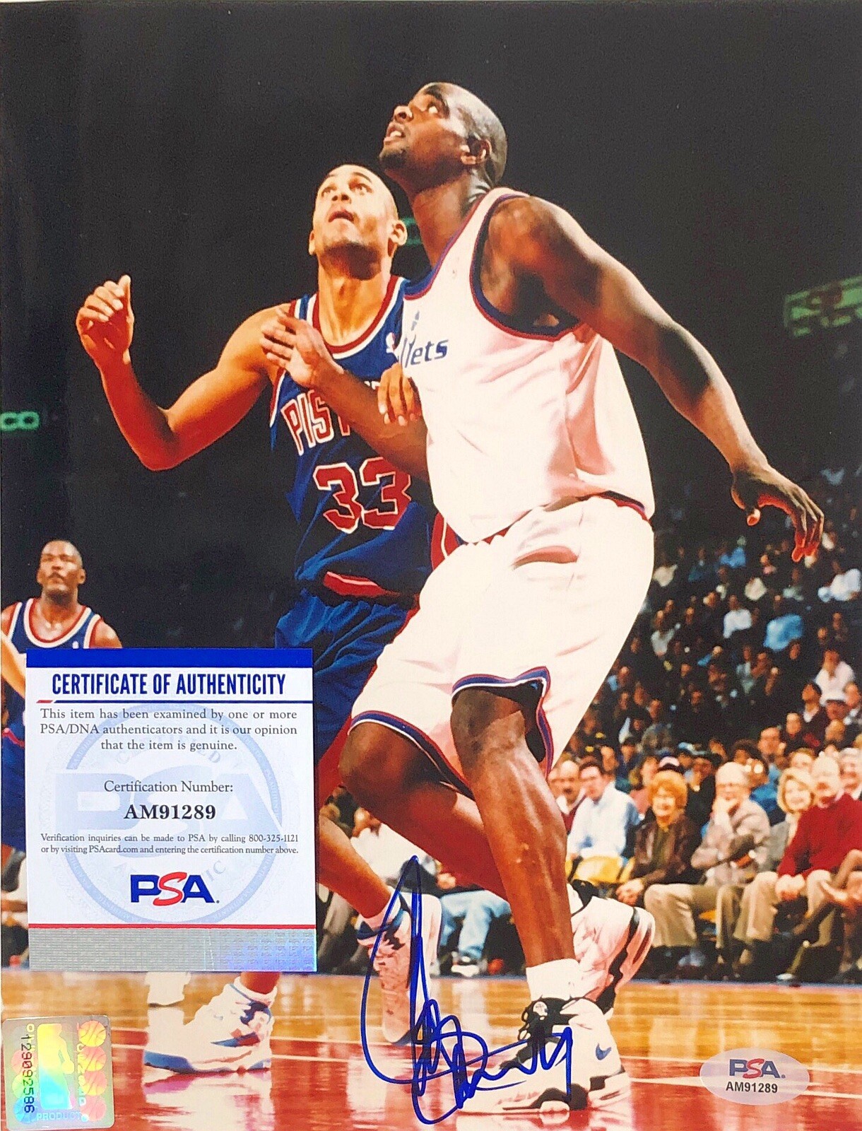 Chris Webber Autographed Signed Washington Bullets MICHIGAN, BULLETS, KINGS 8X10 PHOTO PSA/DNA COA 