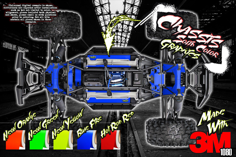 CHASSIS WRAP KIT 'NEON' 3M DECALS GRAPHICS FITS TRAXXAS XMAXX HOPUP