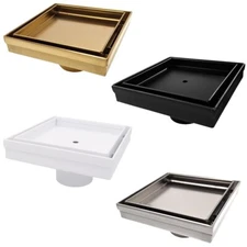 SereneDrains 304 Stainless Steel Tile In Square Shower Drain Kit 5 Inch 4 COLORS