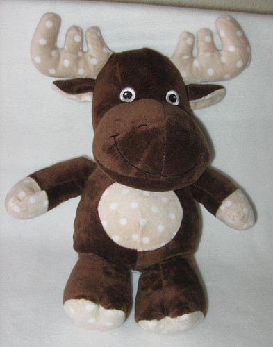 Stephan Baby Brown Plush Moose Lovey Polka Dots Stephen