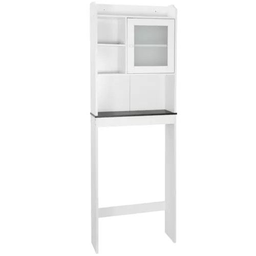 Over the WC Aufbewahrungsschrank Badezimmer Organizer mit Regal braun/weiß/grau - Bild 9 von 31