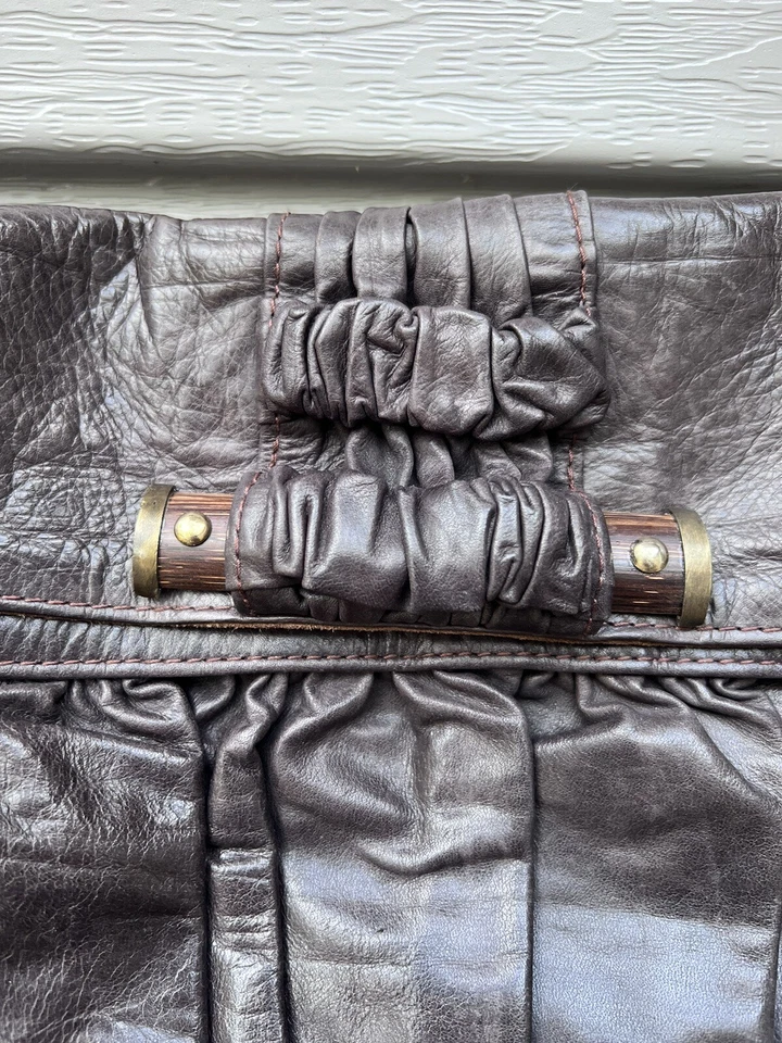 R&Y AUGOUSTI Brown Leather Flap-Top Small Shoulder Bag - Image 2 of 4