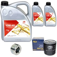 MotoröL Set Febi SAE 10W-40 7 Liter + ÖLfilter + Schraube FüR Alfa Romeo 164 2.0