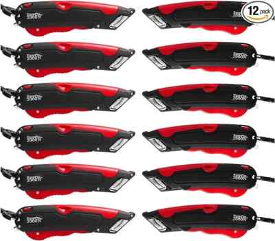 #ad #ad Easy Cut 2000N RED Safety Box Cutter Knife with Holster Pack of 12 Cutters $65.68