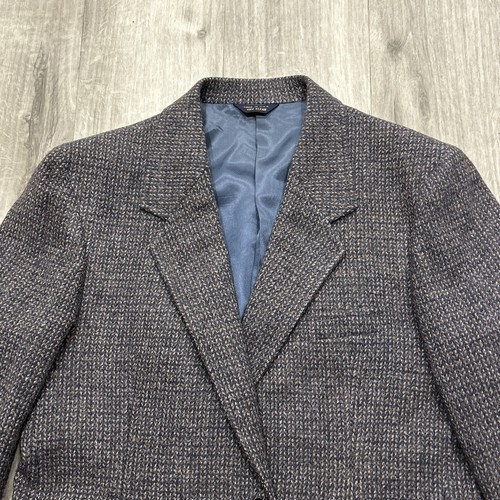 VTG Pendleton Sport Coat 44 Gray/Blue Tweed Wool Western Suede Patches Blazer - Picture 3 of 16