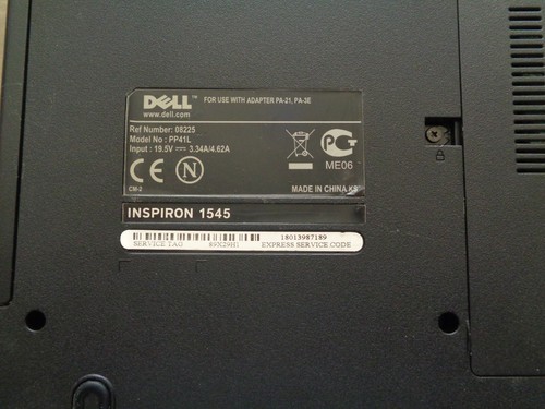 Dell Inspirion 1545 - PP41L - Working For Parts - Afbeelding 5 van 10