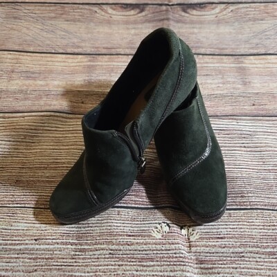 Clarks Artisan Active Air Womens Size Green Side Zip Leather Shoe 3