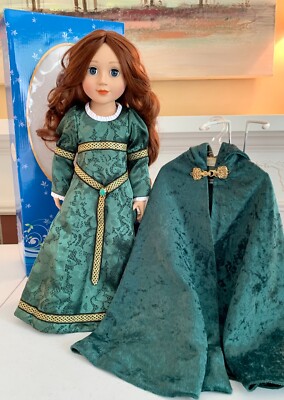 MINT Carpatina ROWENA, CELTIC PRINCESS DOLL- 18'' slim body doll- & VELVET CLOAK