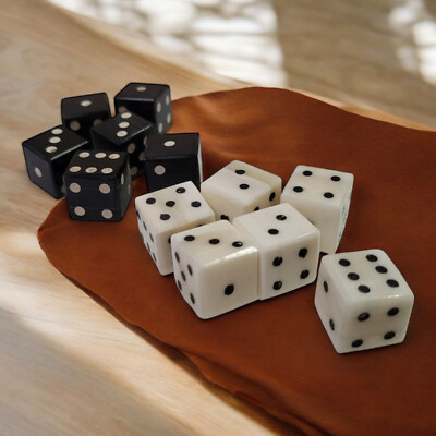 Handmade Set of 12 Rare Gift Bull Horn And Camel Bone 16 mm D6 Dices Board Game