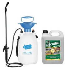 Decking Cleaner 5 Litre Concentrate + 5L Garden Sprayer, One Chem
