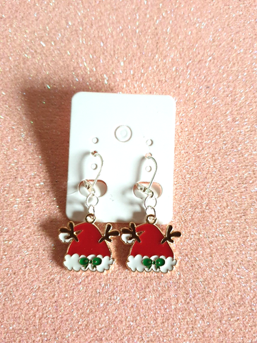 🎅Cute Christmas Santa Hat 925 Sterling Silver Plated Earrings🎅 - Picture 8 of 9