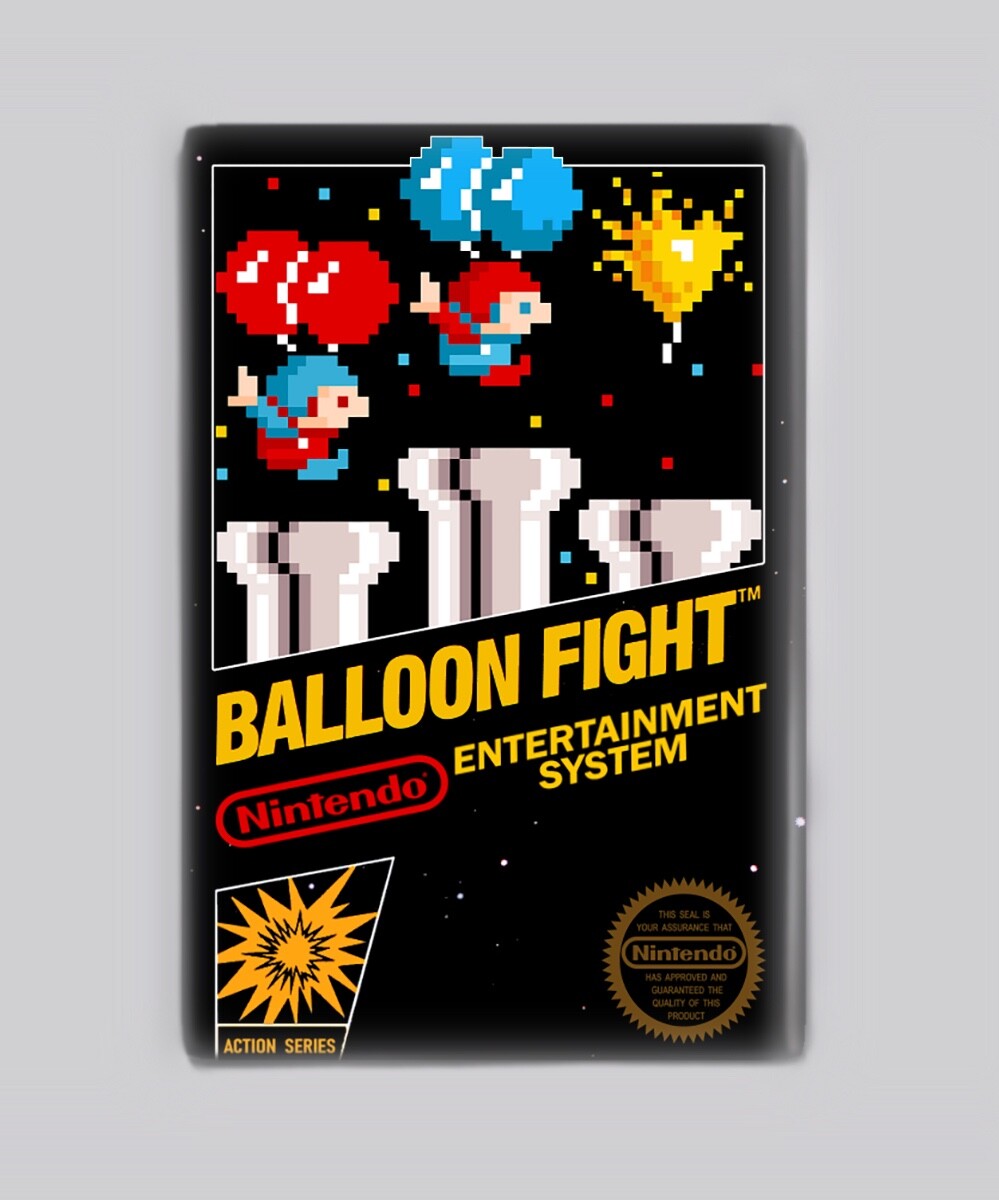BALLOON FIGHT - 2"x3" FRIDGE MAGNET nintendo nes video game box art&rpar;