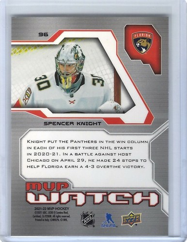2021-22 Upper Deck MVP 20th Anniversary #96 Spencer Knight - Picture 2 of 2