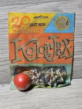 1950s Kolor Jax Toy Cast Iron Jacks Original Packaging 8 Jacks & Ball Greycraft 