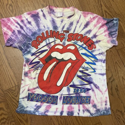 Rolling Stones Voodoo Lounge 94 Tour Tie Dye XL Shirt vintag 1990s vintage concert t-shirt, vintage, size XL, single stitch, B+ condition