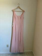 Azazie Kendall & Kylie Blush Pink Simple Maxi Dress Bridesmaid Formal