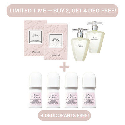 2 Avon Rare Pearls Eau de Parfum 1.7oz Perfume + 4 FREE Rare Pearls Deodorant