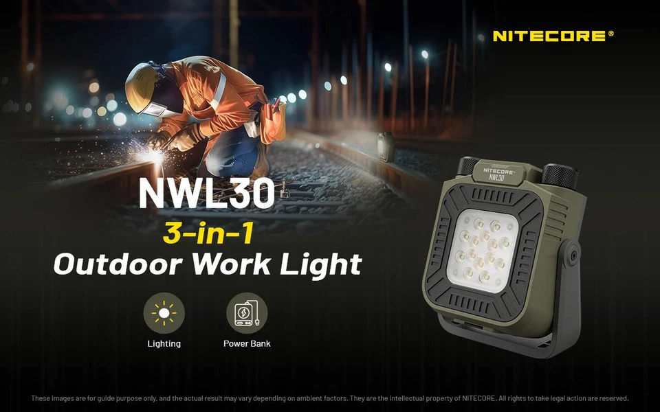 Linterna exterior Nitecore NWL30 3 en 1 con función de banco de energía Foto 2 de 4
