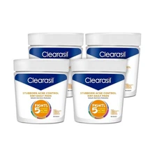 4PCS-Clearasil Stubborn Acne Control 5-in-1 Daily Pads with Salicylic Acid Acne