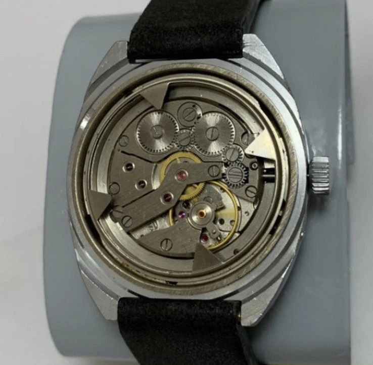 Reloj Pulsera Hombre Vintage Slava URSS Negro con Dos Calendarios 26 Joyas Regalo Foto 4 de 4