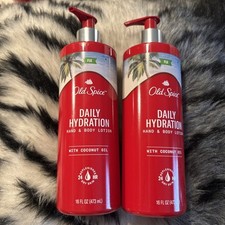Old Spice Fiji Daily Hydration Hand  Body Lotion w/Coconut Oil 16 oz Pump 2pk