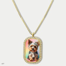 Stunning Cute Yorkie Yorkshire Terrier Dog Fashion Pendant Necklace Chain Image