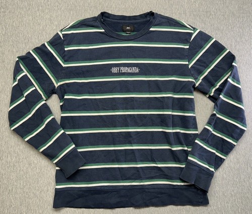 VINTAGE Obey Propaganda  Sweater  striped Logo Y2K Crew Neck SIZE LARGE