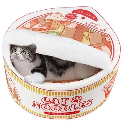 Ramen Noodle Dog & Cat Bed,Keep Warm and Super Soft Creative Pet Nest for Ind...