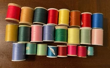 Mixed Lot Of Sewing Thread  24 Spools Various Brands & Sizes J & P Coats  Talon