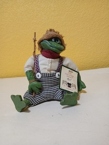 Vintage Russ Berrie Country Folk Frog "Tadpole" Shelf Sitter