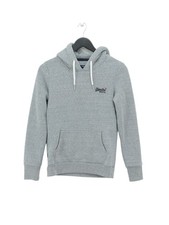 Superdry Women's Hoodie UK 8 Grey Polyester with Cotton, Viscose Pullover