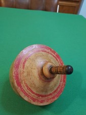 Antique Wooden Toy spinning Top - English - With Additional Disc's