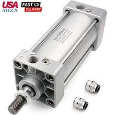 Pneumatic Air Cylinder Screwed Single Piston Rod Dual Action 2.5" Bore 4" Stroke